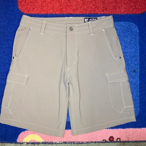 Kuhl Renegade Cargo Shorts Mens Sz 34 Nylon Stretch Outdoors Hiking Gorpcore 12” - Picture 2 of 16
